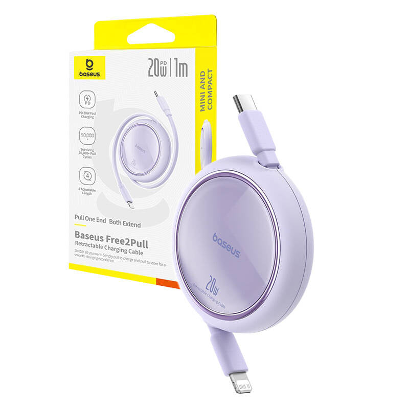 USB Cable Baseus Free2Pull USB-C to iP 20W 1m (purple) - Product Image 8