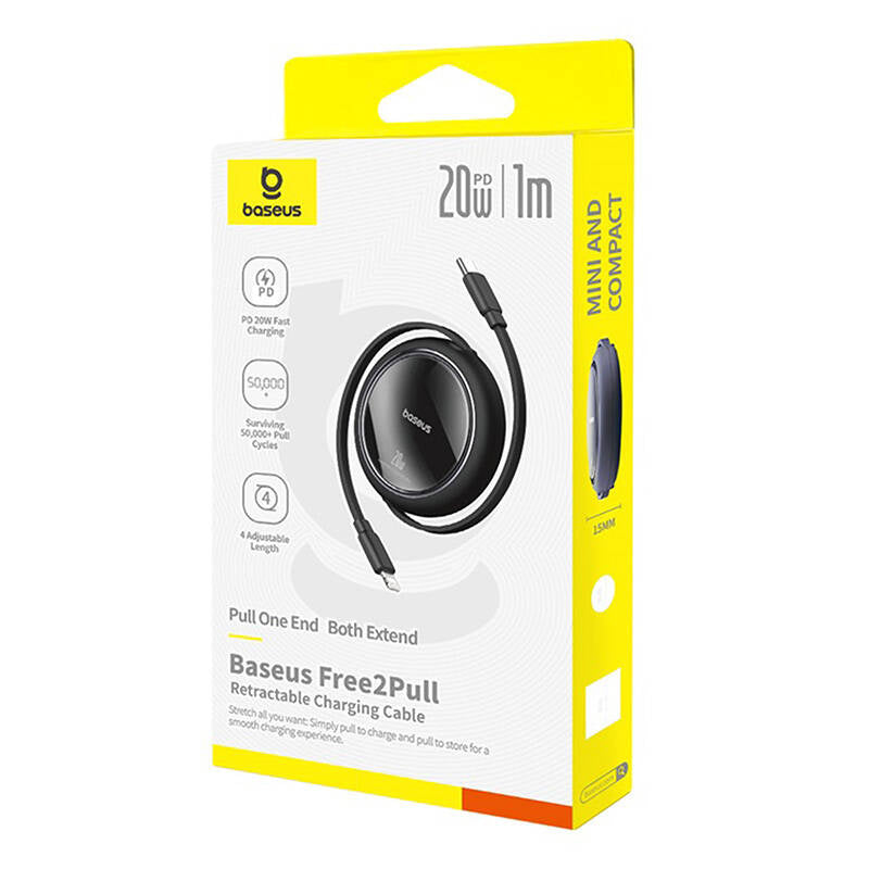 USB Cable Baseus Free2Pull USB-C to iP 20W 1m (black) - Product Image 6