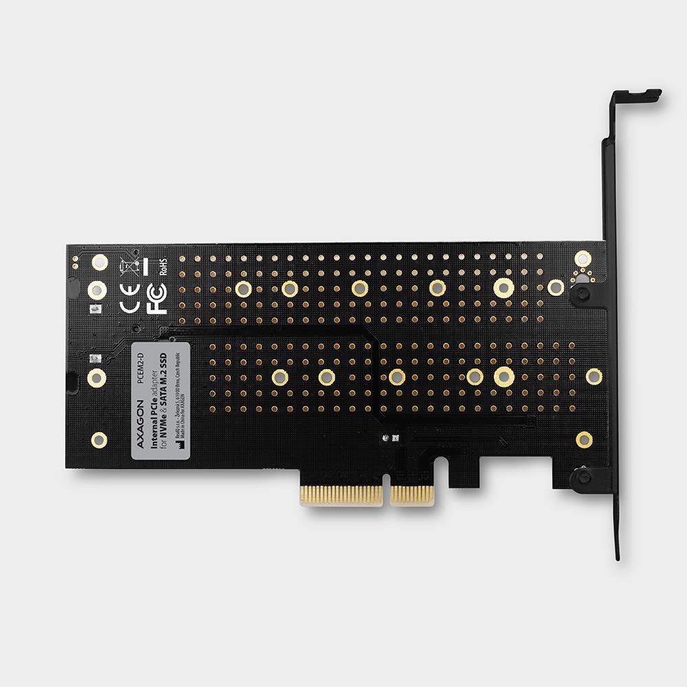 SSD ACC ADAPTER NVME/SATA/M.2/SP&LP PCEM2-D AXAGON