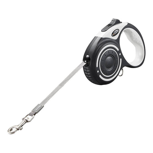Automatic leash 5m with flashlight and bag container and Dogness bags (gray) - Product Image 1