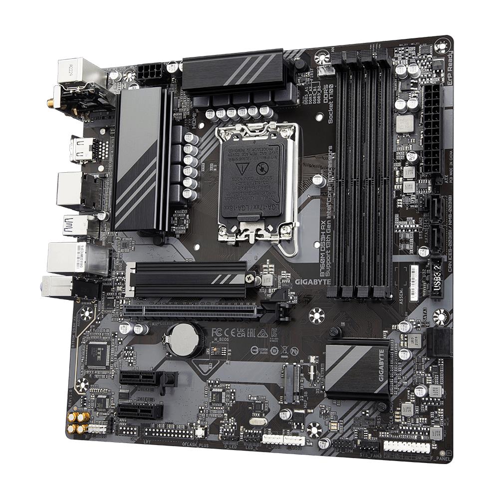 Mainboard GIGABYTE Intel B760 Express LGA1700 Micro-ATX Memory DDR5 Memory slots 4 B760MDS3HAX1.3