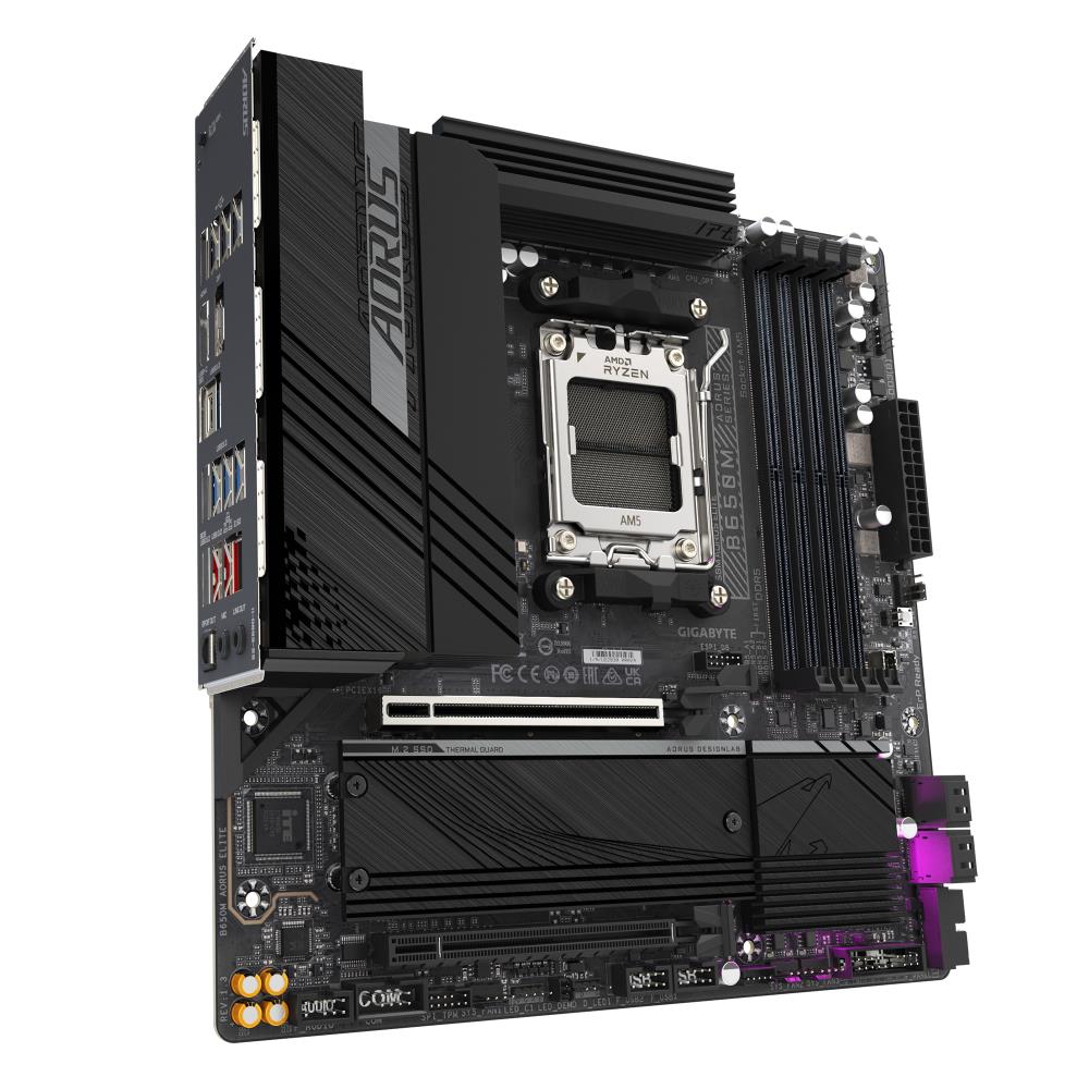Mainboard GIGABYTE AMD B650 SAM5 Micro-ATX Memory DDR5 Memory slots 4 1xPCI-Express 4.0 4x 1xPCI-Express 4.0 16x 2xM.2 1xHDMI 1xDisplayPort 4xUSB 2.0 7xUSB 3.2 1xUSB-C 1xOptical S/PDIF 1xRJ45 3xAudio port B650MAORUSELITE1.3
