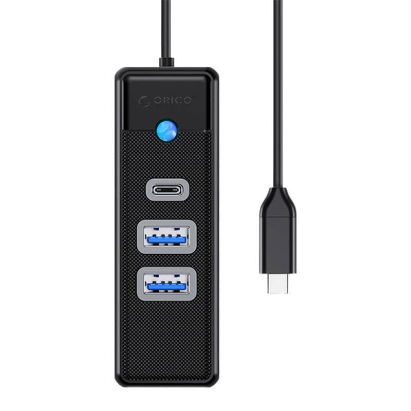 Orico Hub USB-C to 2x USB 3.0 + USB-C, 5 Gbps, 0.15m (Black) - Product Image 1