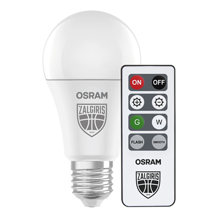 Osram Žalgiris Edition E27 1055lm LED Lamp with Remote | E27 | 9.5 W | 2700K warm white, green