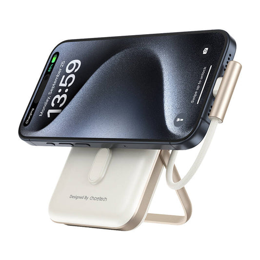 Choetech B735 magnetic powerbank 10000mAh 20W PD + USB-C cable (white) - Product Image 2
