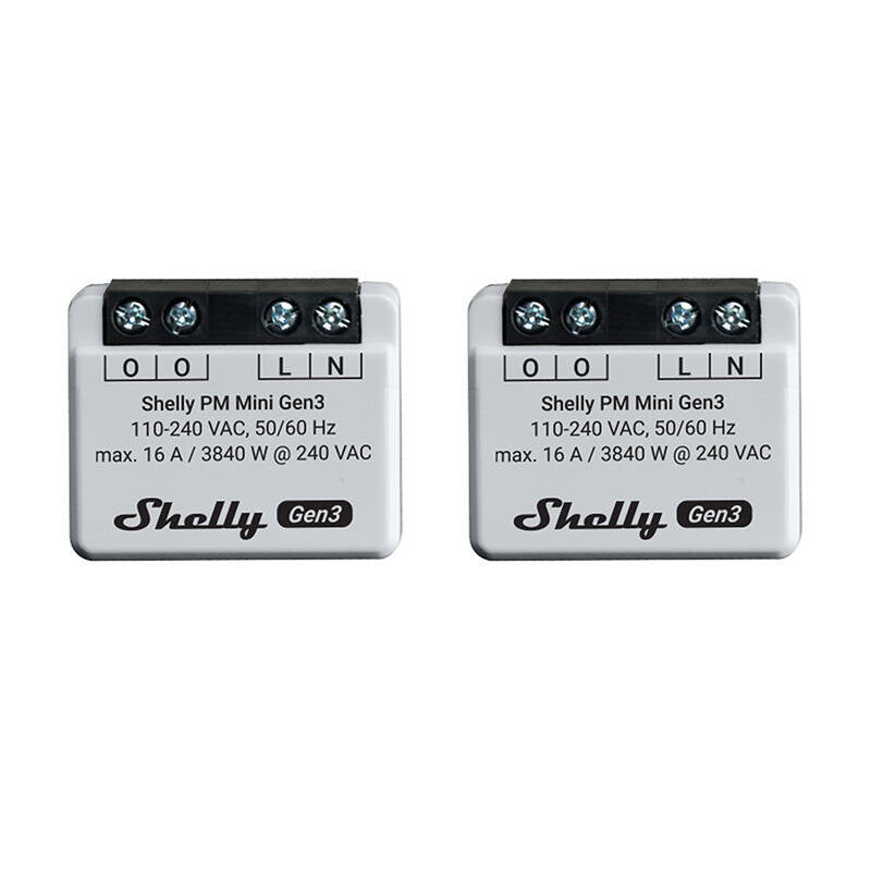 Shelly PM Mini Gen3 Set of 2 Controllers, WiFi/Bluetooth - Product Image 1