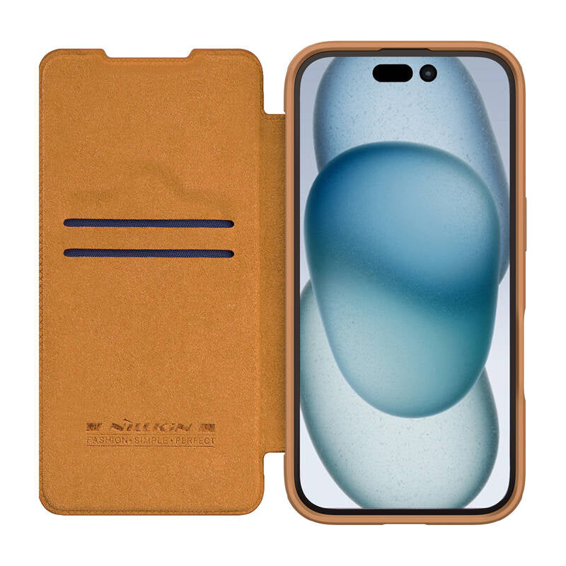 Etui Nillkin Qin Prop Leather iPhone 16 (brązowy) - Product Image 4