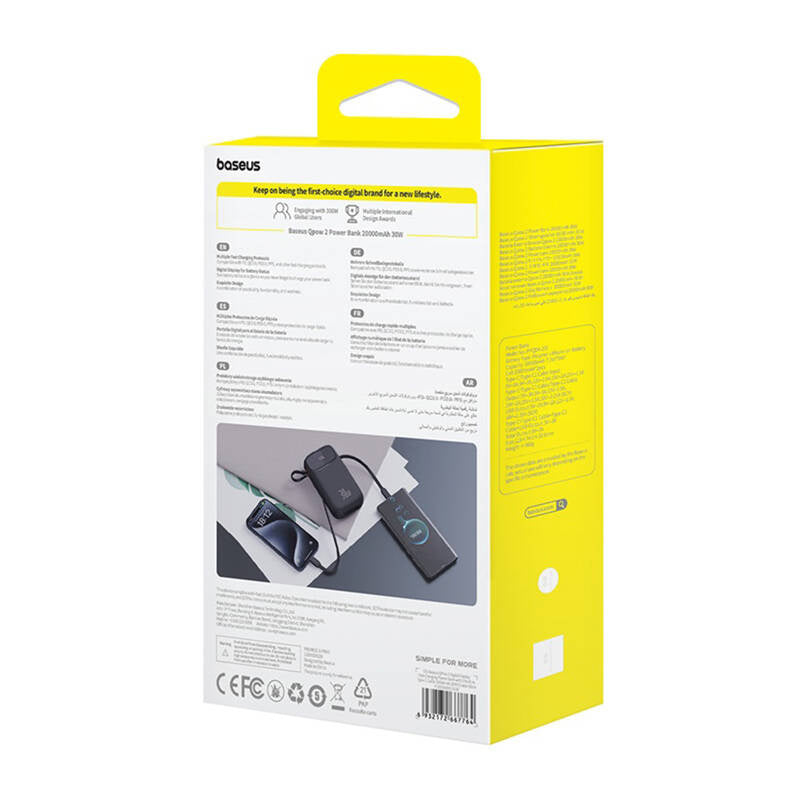 Powerbank Baseus QPow 2 20000mAh 30W 2xUSB-C (black) - Product Image 8
