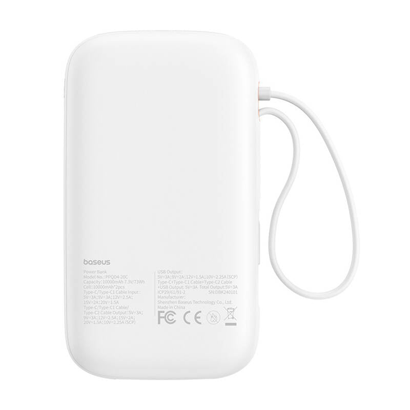 Powerbank Baseus QPow 2 20000mAh 30W 2xUSB-C (white) - Product Image 6