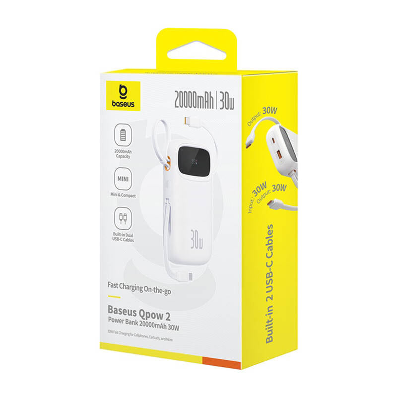 Powerbank Baseus QPow 2 20000mAh 30W 2xUSB-C (white) - Product Image 7