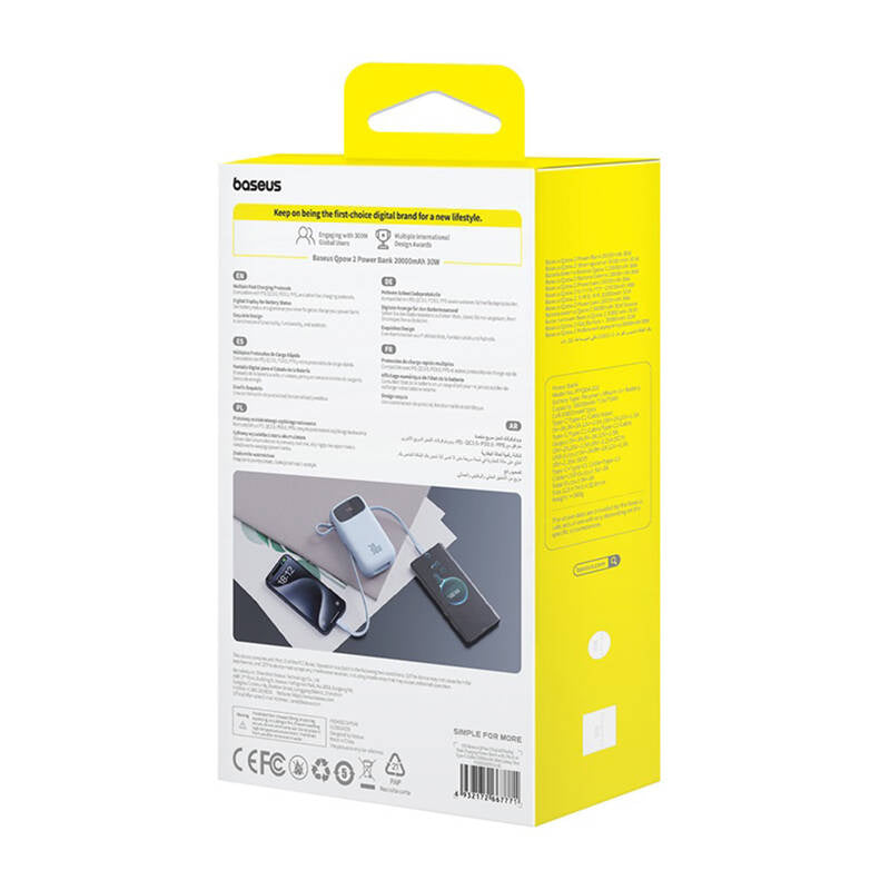 Powerbank Baseus QPow2 20000mAh 30W 2xUSB-C (blue) - Product Image 8