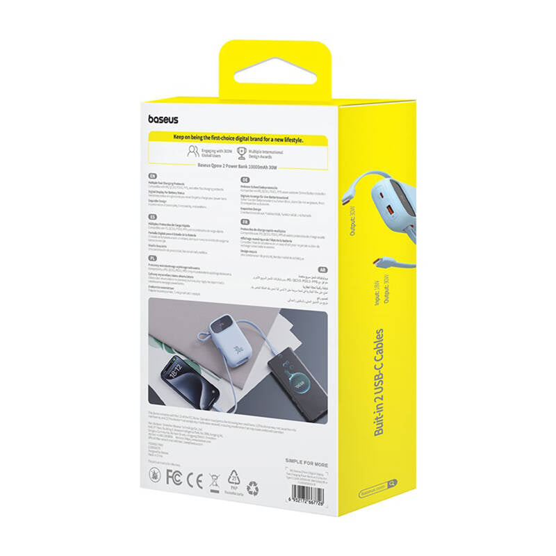 Powerbank Baseus QPow 2 10000mAh 30W 2xUSB-C (blue) - Product Image 8