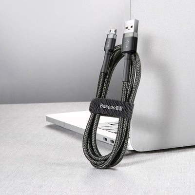 Baseus Cafule Cable CAMKLF-AG1 USB-A / micro USB 2.4A 0.5 m - black-gray