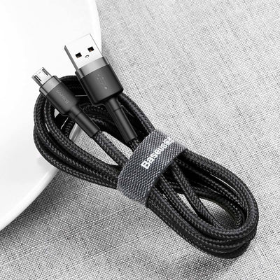 Baseus Cafule Cable CAMKLF-AG1 USB-A / micro USB 2.4A 0.5 m - black-gray