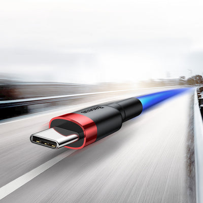 Baseus Cafule USB-A / USB-C QC 3.0 3A cable 0.5 m - black and red