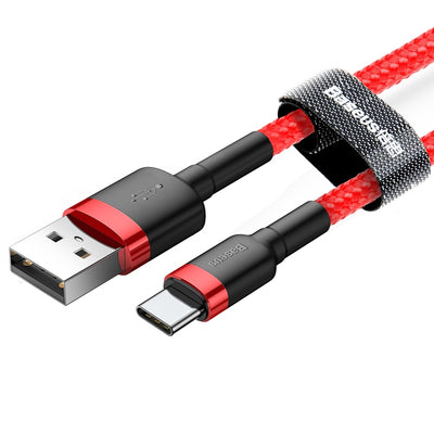 Baseus Cafule USB-A / USB-C QC 3.0 3A Cable 1 m - Red