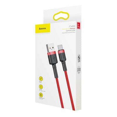 Baseus Cafule USB-A / USB-C QC 3.0 3A Cable 1 m - Red