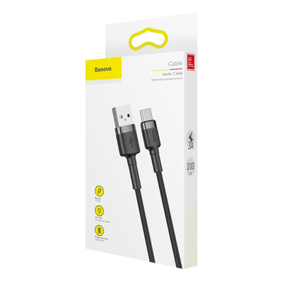 Baseus Cafule USB-A / USB-C QC 3.0 3A cable 1 m - black-gray
