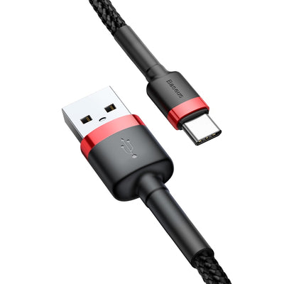Baseus Cafule USB-A / USB-C QC 3.0 3A Cable 1 m - Black and Red