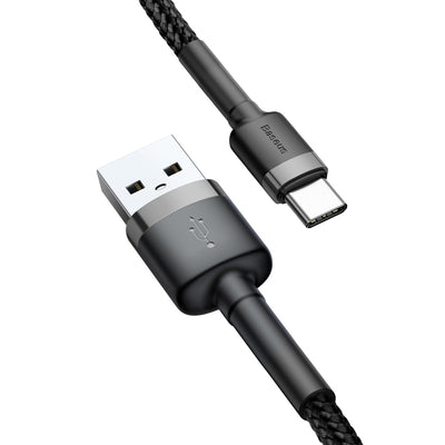 Baseus Cafule Cable durable nylon cable USB / USB-C QC3.0 2A 2M black-gray (CATKLF-CG1)