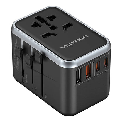 Vention FJFB0 GaN 2xUSB-C 2xUSB-A Universal-Reiseadapter 65W (schwarz)