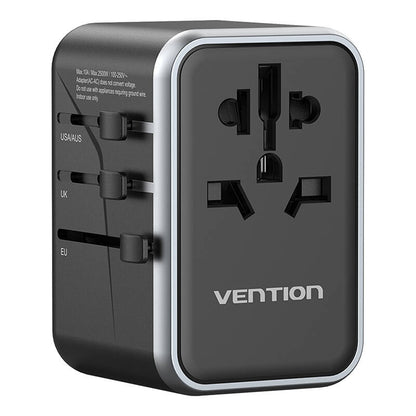 Vention FJFB0 GaN 2xUSB-C 2xUSB-A Universal-Reiseadapter 65W (schwarz)