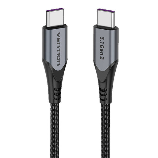 USB-C auf USB-C 100 W Vention TAHHD 5 A 0,5 m USB 3.1 Gen2 4K-Kabel (grau)