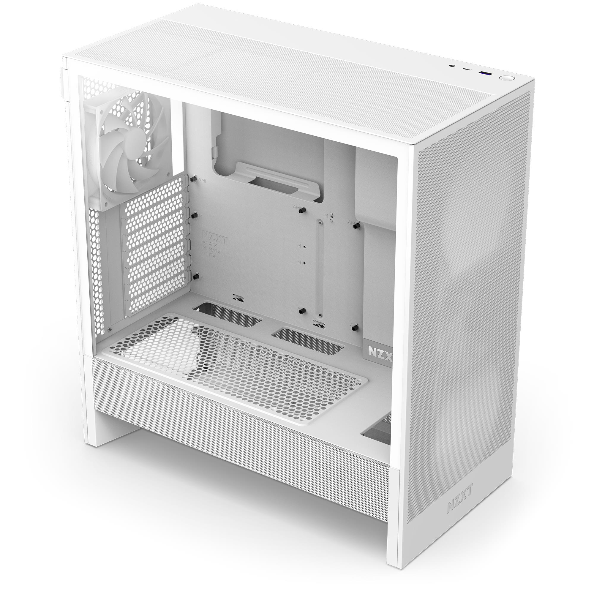 Case NZXT H5 Flow MidiTower Case product features Transparent panel Not included ATX EATX MicroATX MiniITX Colour White CC-H52FW-01