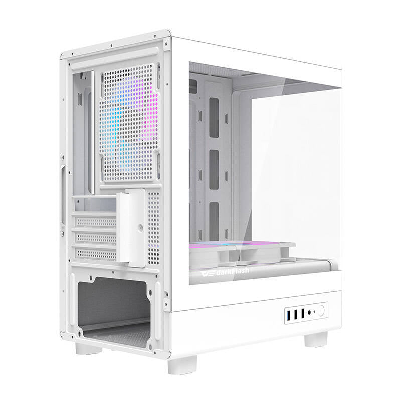Darkflash DB330M Computergehäuse (weiß) + 3 ARGB-Lüfter