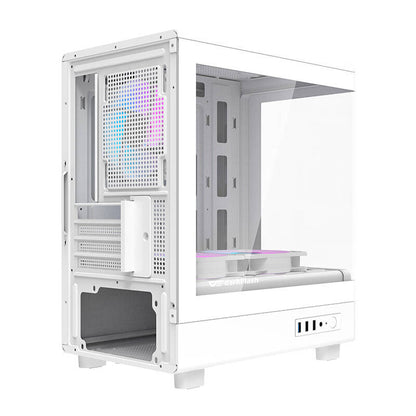 Darkflash DB330M Computergehäuse (weiß) + 3 ARGB-Lüfter