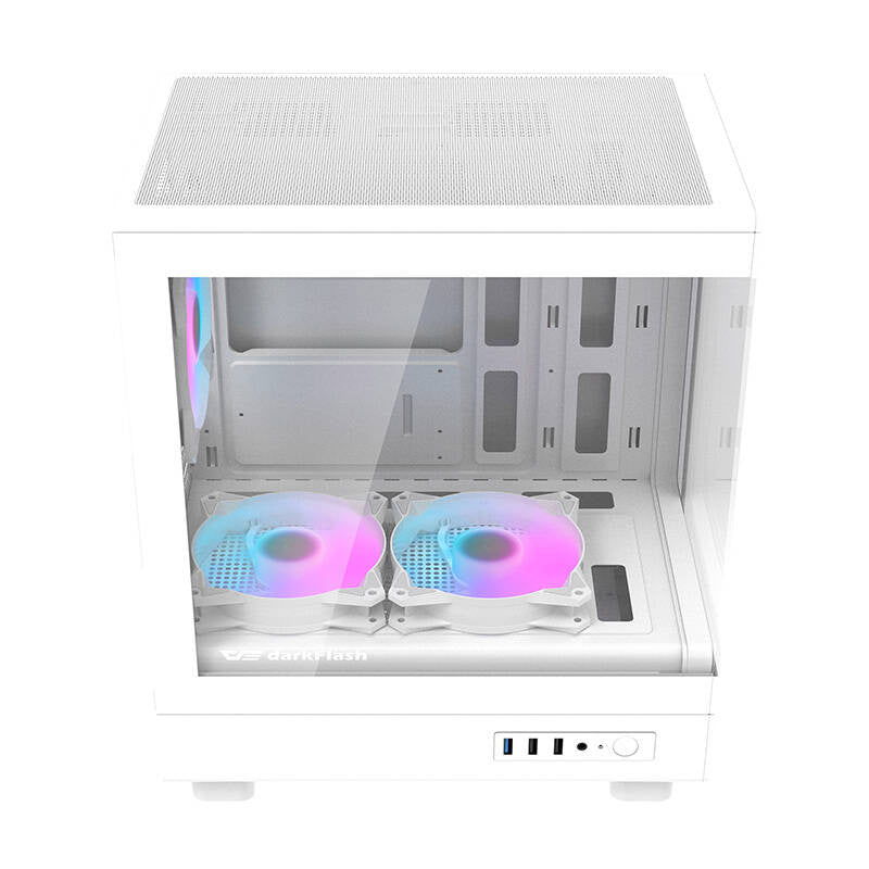 Darkflash DB330M Computergehäuse (weiß) + 3 ARGB-Lüfter