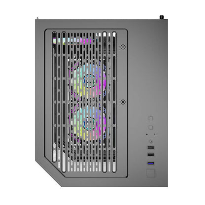 Darflash FT350 Computergehäuse + 5 aRGB-Lüfter (schwarz)