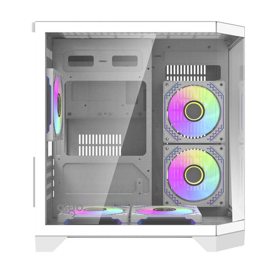 Darflash FT350 Computergehäuse + 5 aRGB-Lüfter (weiß)