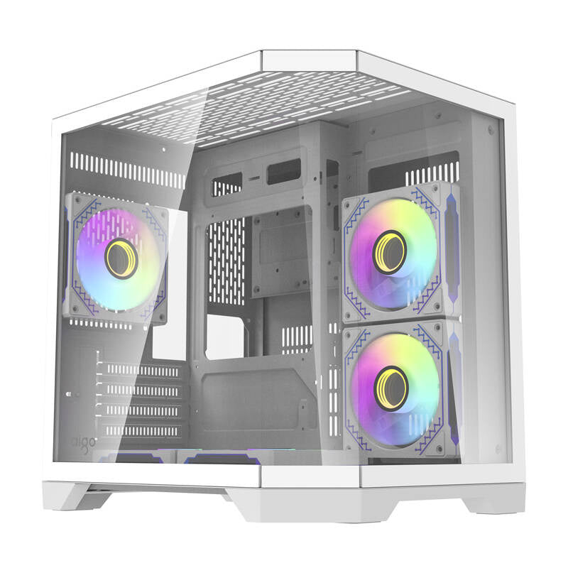 Darflash FT350 Computergehäuse + 5 aRGB-Lüfter (weiß)