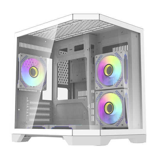 Darflash FT350 Computergehäuse + 5 aRGB-Lüfter (weiß)