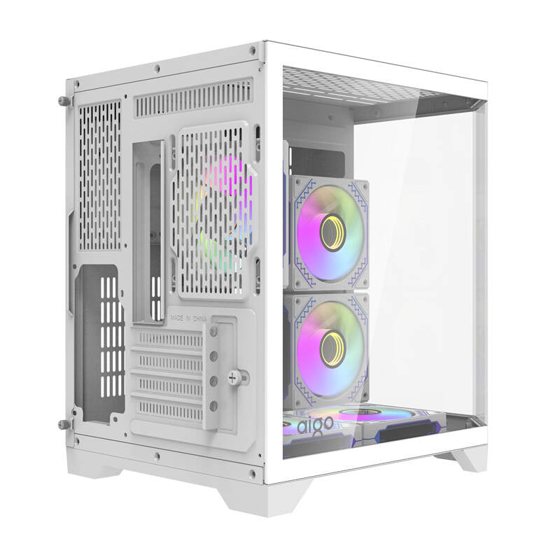 Darflash FT350 Computergehäuse + 5 aRGB-Lüfter (weiß)