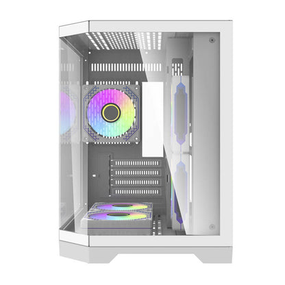 Darflash FT350 Computergehäuse + 5 aRGB-Lüfter (weiß)