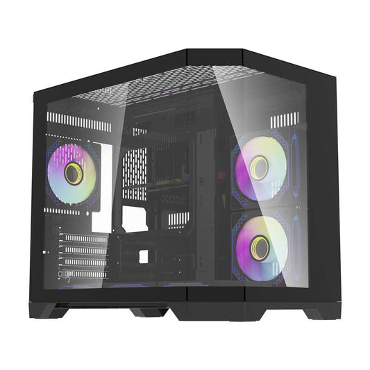Darflash FT418 Computergehäuse + 6 aRGB-Lüfter (schwarz)