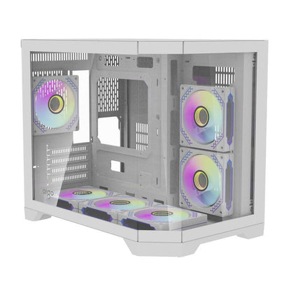 Darflash FT418 Computergehäuse + 6 aRGB-Lüfter (weiß)
