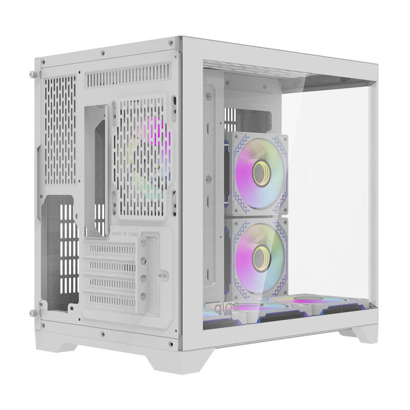 Darflash FT418 Computergehäuse + 6 aRGB-Lüfter (weiß)