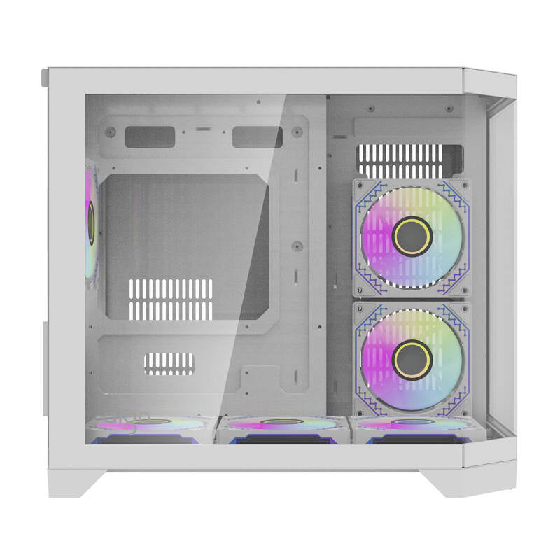 Darflash FT418 Computergehäuse + 6 aRGB-Lüfter (weiß)