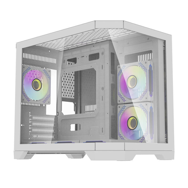 Darflash FT418 Computergehäuse + 6 aRGB-Lüfter (weiß)