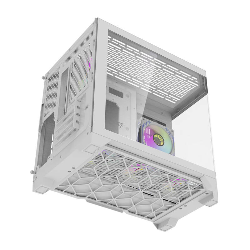 Darflash FT418 Computergehäuse + 6 aRGB-Lüfter (weiß)