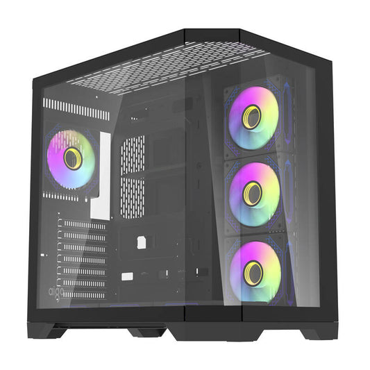Darflash FT418 PRO Computergehäuse + 7 aRGB-Lüfter (schwarz)