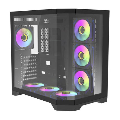 Darflash FT418 PRO Computergehäuse + 7 aRGB-Lüfter (schwarz)