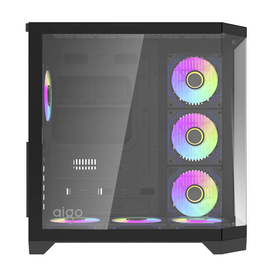 Darflash FT418 PRO Computergehäuse + 7 aRGB-Lüfter (schwarz)