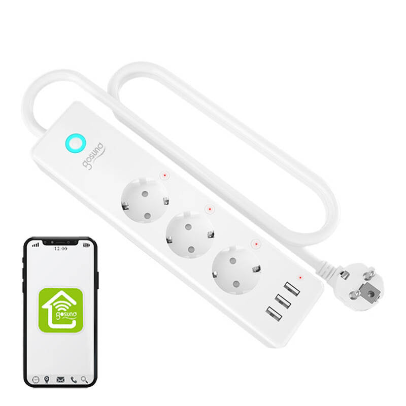Gosund P1 PLUS smart WiFi power strip (3x AC schuko, 3x USB-A) Tuya - Product Image 3