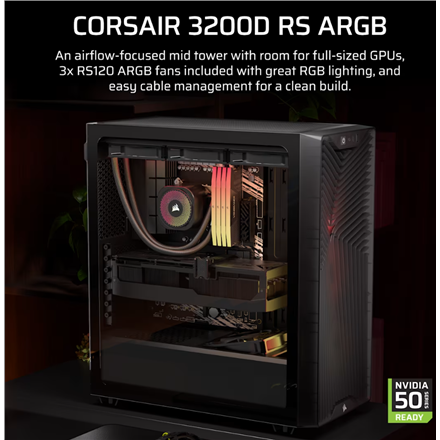 Corsair PC Case | 3200D RS ARGB | Smoke | Mid-Tower