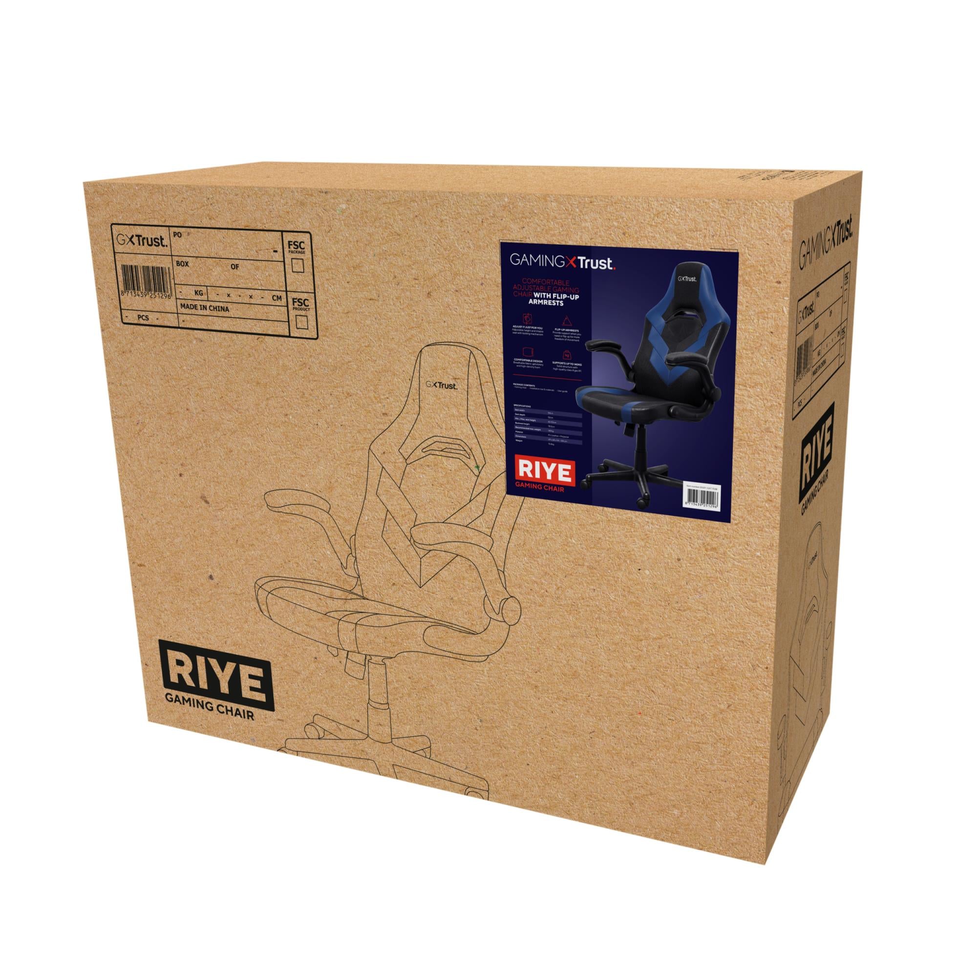 GAMING CHAIR GXT 703B RIYE/BLUE 25129 TRUST