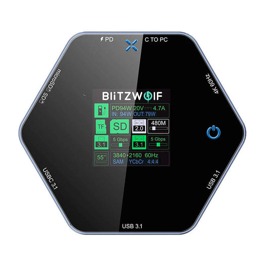 Blitzwolf 8in1 Dockingstation BW-TH16 USB 100W LCD Smart Display